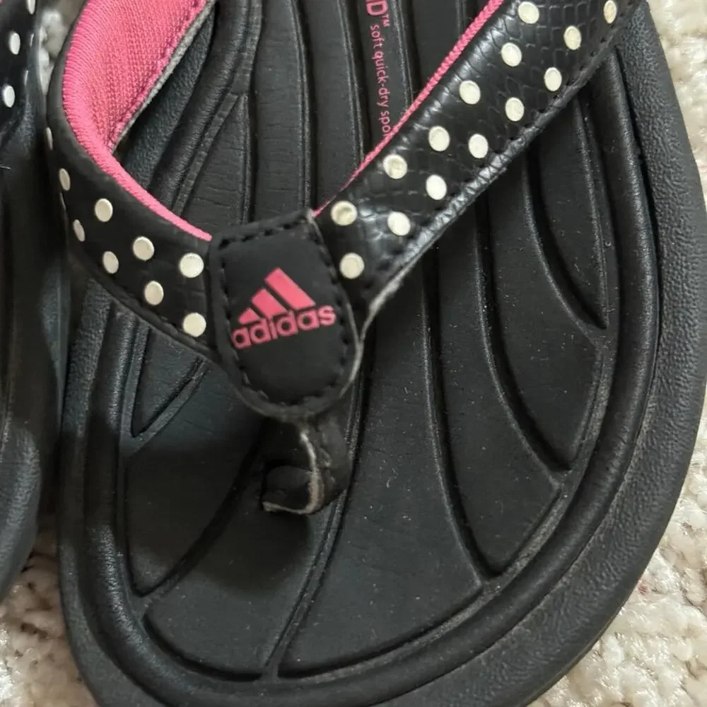 Adidas Super Cloud Polka Dot Flip Flop Sandals Girls‎ 11